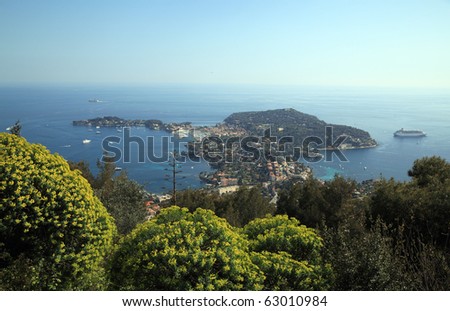View of Saint Jean Cap Ferrat on the French Riviera. A place where multimillionaires gather and have residences.