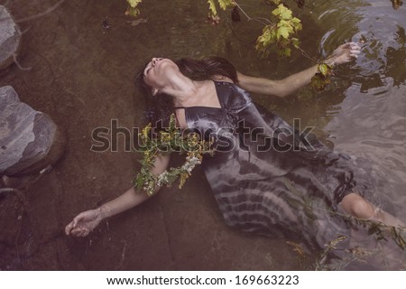 Young beautiful drown woman