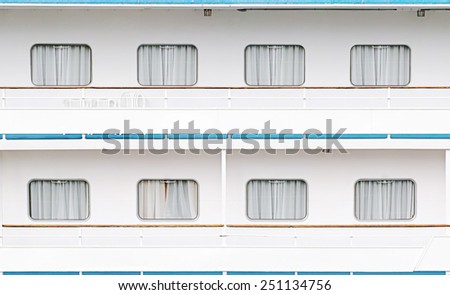 Ship cabins front view
