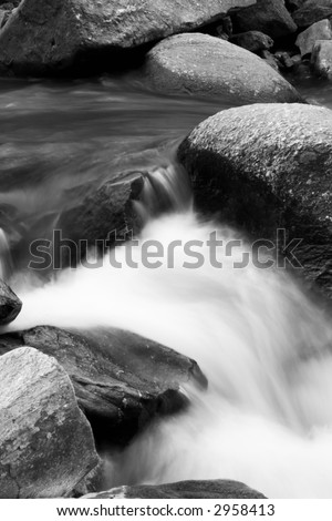 Black and white long exposure of Deer Creek - Rocks State Park, Maryland