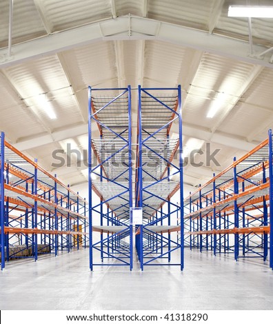 empty warehouse racks