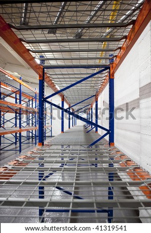empty warehouse racks
