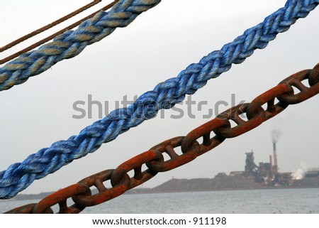 anchoring ropes and chains