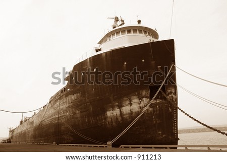 old docked barge