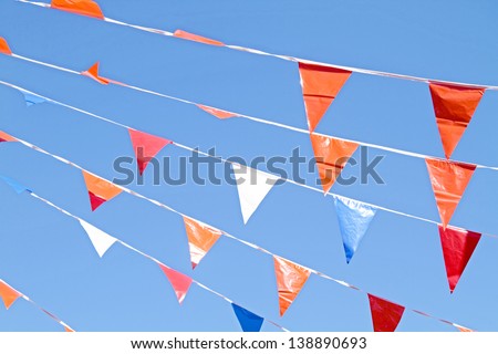 Orange flags, celebrating queens day in the Netherlands
