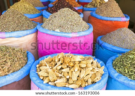 Spices at the market in Morocco