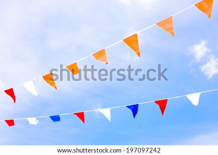Orange flags, celebrating kingsday in the Netherlands