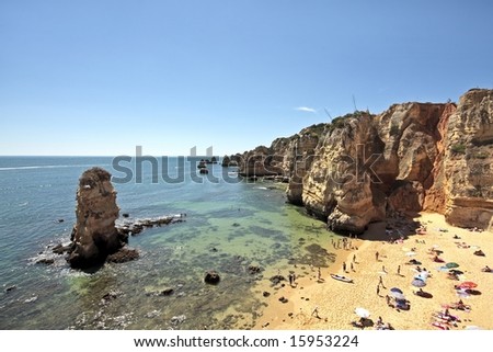 Tourism in the Algarve near Lagos in Portugal