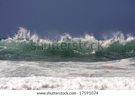 Wild Ocean wave at the atlantic ocean in Portugal
