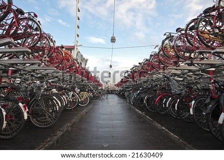 Bikes, bikes and bikes in Amsterdam Netherlands
