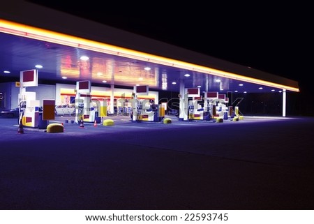 Gas station by night