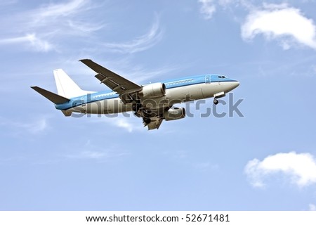 Aircraft ready for landing in the Netherlands