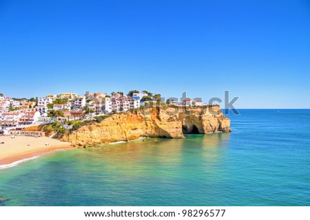 The village Carvoeiro in the Algarve Portugal