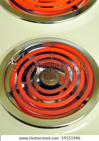 Red hot electric stove.
