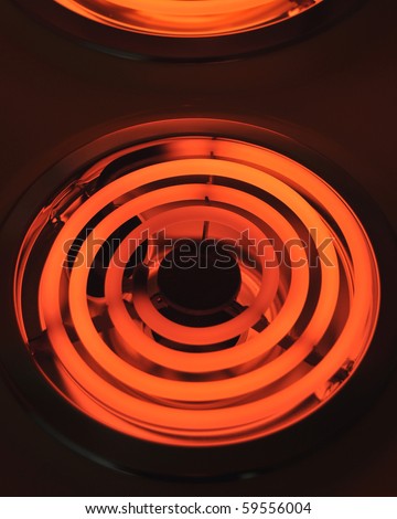 Red hot electric stove.