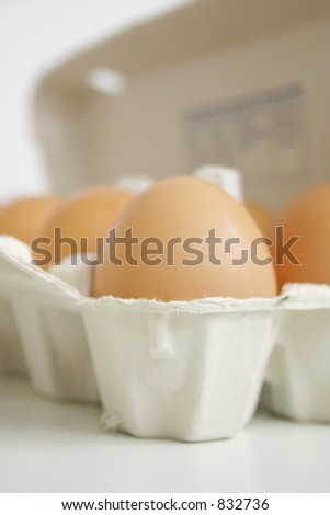 Eggs in a white packaging