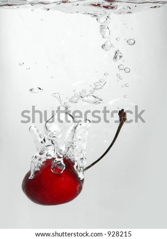 splashed by water