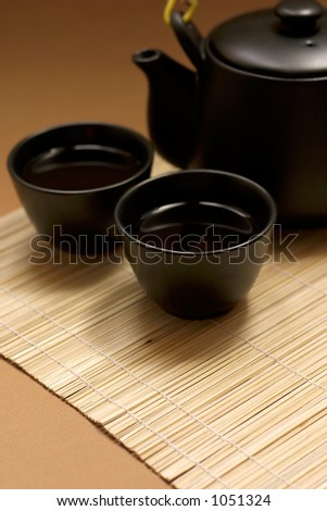Black oriental teapot & cups, more in my gallery