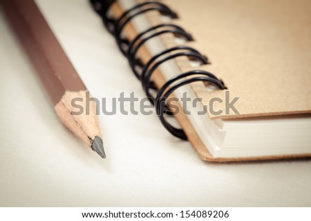 notebook for write any words with pencil