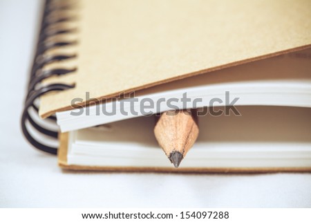 notebook for write any words with pencil