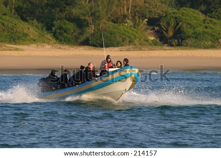 Dive boat going out to sea