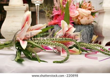 Orchid arrangement on the table