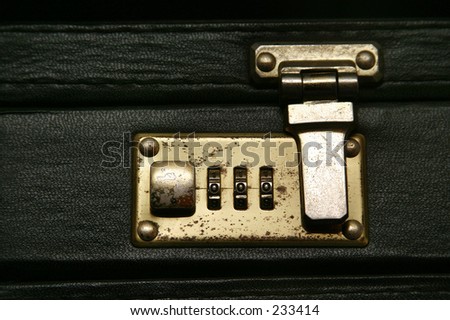 closed lock on attache case