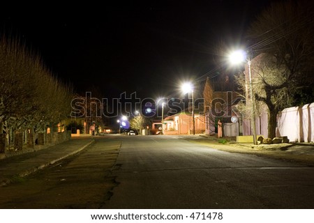 stock photo Delapidated small town street Night scene Colesberg South 