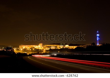 University of South Africa, Pretoria at night time - copy space