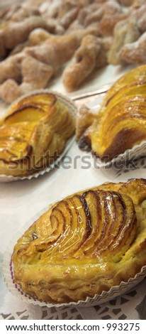 Glazed French pastry in a patisserie