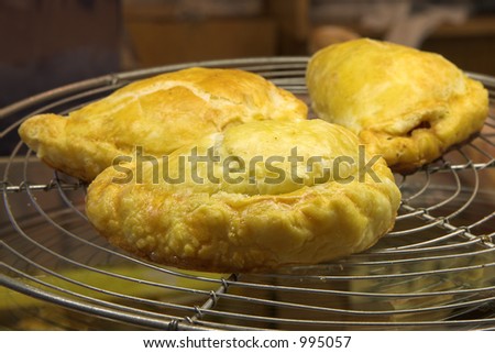 Glazed Meat Pie on a counter in a French Patisserie