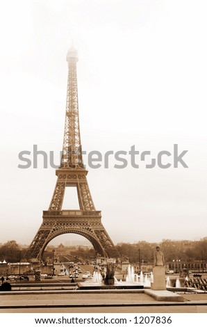 Free Eiffel Tower Picture Sepia on The Famous Eiffel Spring Morning With Eiffel Find Similar Images