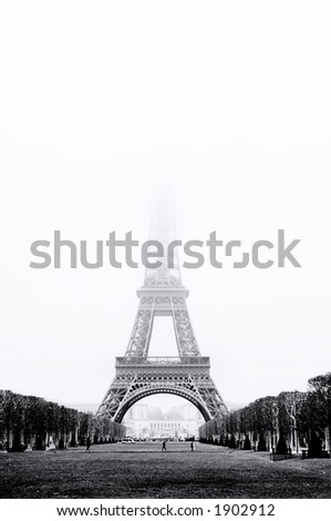 Black And White Eiffel Tower Clip Art. stock photo : The Eiffel Tower
