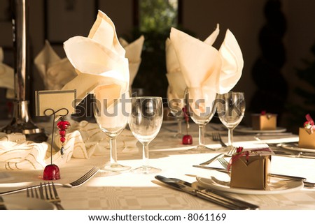 Table setting at a wedding reception - Natural Light