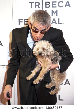 NEW YORK, NY - APRIL 27: Actor Richard Belzer and his dog Bebe attend the closing night screening of 'The King of Comedy' during the 2013 TFF at BMCC Tribeca PAC on April 27, 2013 inNYC