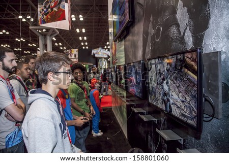 NEW YORK - October 13: Fans try new game  \