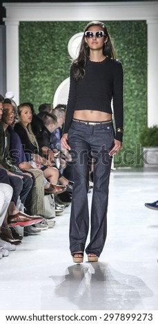New York NY USA July 15 2015 A model walks runway at the Michael Bastian Runway show during New York Fashion Week Men's S S 2016 at Skylight Clarkson Sq Manhattan New York NY USA July 15 2015 A model walks runway at the Michael Bastian Runway show during New York Fashion Week Men's S S 2016 at Skylight Clarkson Sq Manhattan