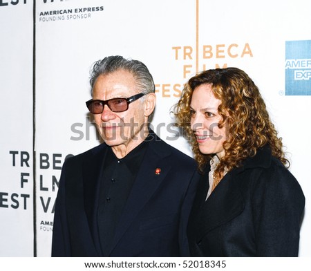 NEW YORK - APRIL 28: Actor Harvey Keitel(L) with guest attends the premiere of \'Ondine\' during the 2010 Tribeca Film Festival at the Tribeca Performing Arts Center on April 28, 2010 in NYC