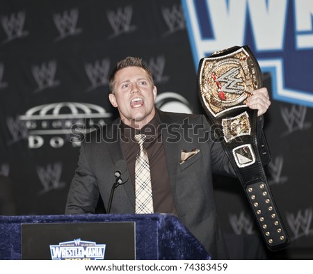 NEW YORK, NY - MARCH 30: WWE Superstar The Miz attends the WrestleMania XXVII press conference at Hard Rock Cafe New York on March 30, 2011 in New York City.