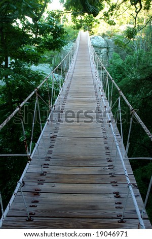 Suspension bridge leading to the bright side