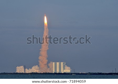 CAPE CANAVERAL, FL- FEB. 24: The last and final launching of Space Shuttle Discovery at NASA, Kennedy Space Center on February 24, 2011 in Cape Canaveral, FL