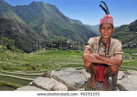Indigenous senior citizen of the mountains in Southeast Asia.