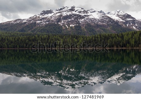 Lake St. Moritz , Switzerland. smaller lake of the Upper Engadin valley