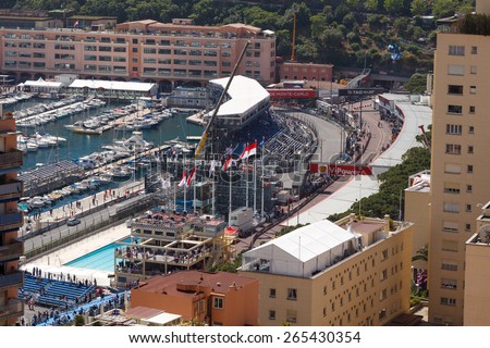 MONACO - MAY 23: Preparation for the qualifying races of Formula 1 Grand Prix de Monaco finishes on May 24, 2014, Monaco.