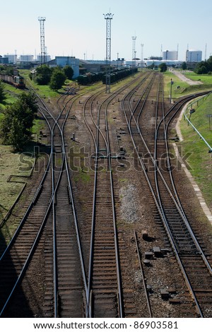 railway tracks to  the oil reloading park