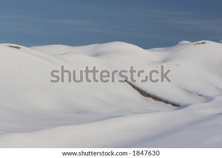 Winter Snow Scene - mountain, snow and blue sky