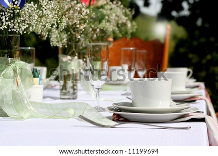 stock photo White table setting for wedding party