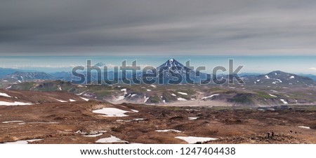 Kamchatka the land of volcanoes, view from volcano Gorely