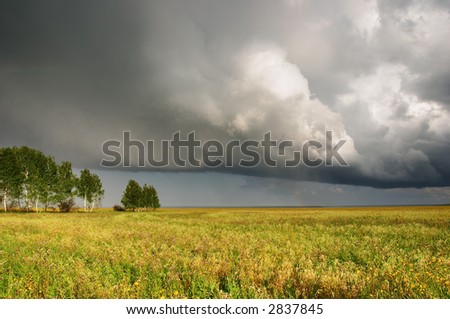 Landscape with storm clouds