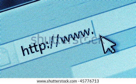 http://www Internet address displayed on computer monitor